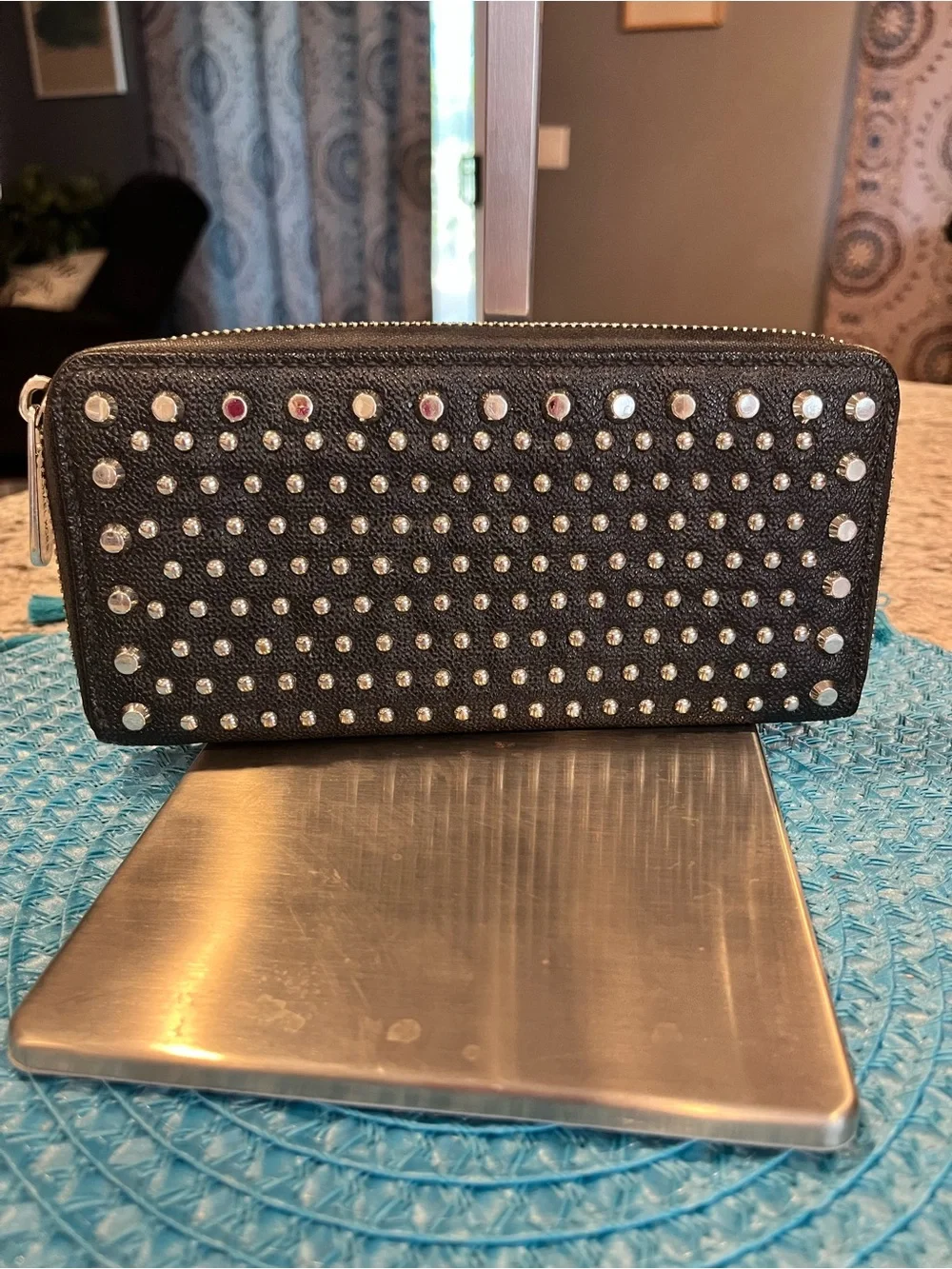 Michael Kors Studded Zip Around Long Wallet